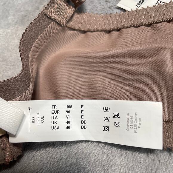 Chantelle Bra Womens 40DD Tan Rive Gauche Full Coverage Underwire Hazel New - Picture 5 of 10